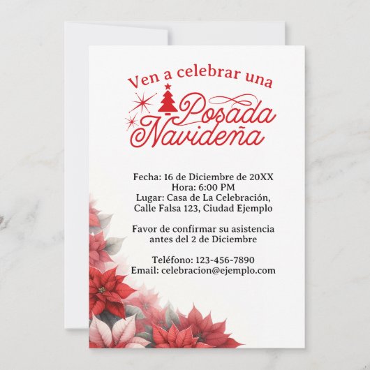 Invitación Mexican Posada Navideña Spaans Kaart (Voorkant)