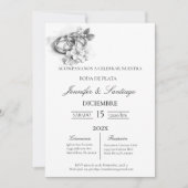 Invitación minimalista con anillo para boda kaart (Voorkant)
