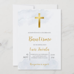 Invitación minimalista para bautismo kaart