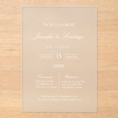 Invitación minimalista para boda acryl uitnodigingen (Voorkant)