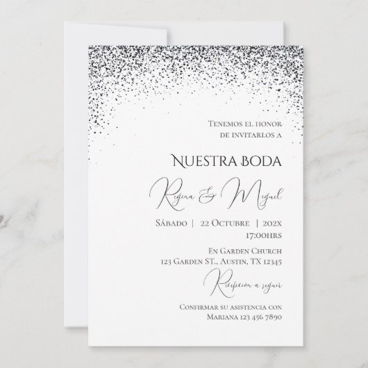 Invitación Minimalistic Spanish Wedding Invitation (Devant)