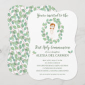 Invitación modelo Alexia Primera Comunión Kaart (Voorkant / Achterkant)