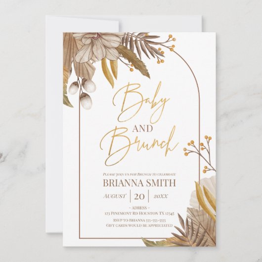 Invitación Modern Boho Floral Brunch Invitation (Devant)