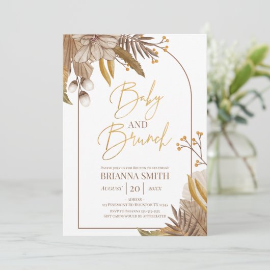 Invitación Modern Boho Floral Brunch Invitation (Debout devant)