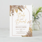 Invitación Modern Boho Floral Brunch Invitation Kaart (Staand voorkant)