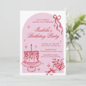 Invitación Modern girly doodle Birthday Invitation (Debout devant)