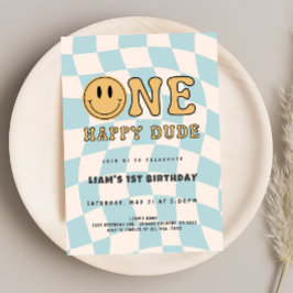 INVITACIÓN ONE HAPPY DUDE BIRTHDAY KAART