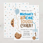 Invitación One Tough Cookie Eerste Verjaardag Kaart (Voorkant / Achterkant)