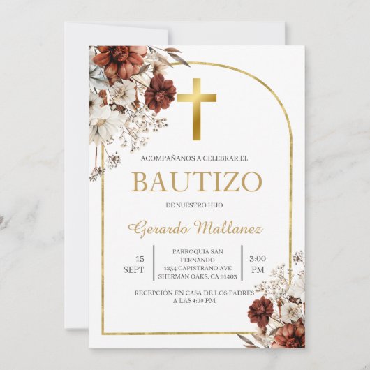 Invitación para bautismo  kaart (Voorkant)