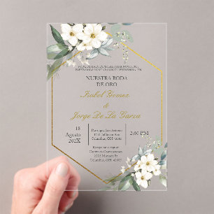 Invitación para boda de oro acryl uitnodigingen
