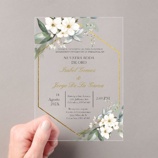 Invitación para boda de oro acryl uitnodigingen (Insitu (Draagbaar))