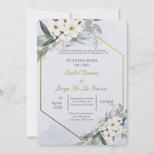 Invitación para boda de oro kaart (Voorkant)