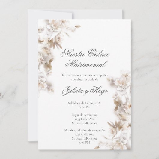 Invitación para boda ramo de flores kaart (Voorkant)