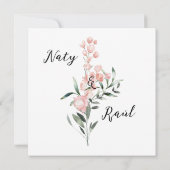 Invitación para Bodas Rosa Pastel Kaart (Achterkant)