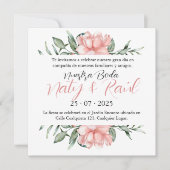 Invitación para Bodas Rosa Pastel Kaart (Voorkant)
