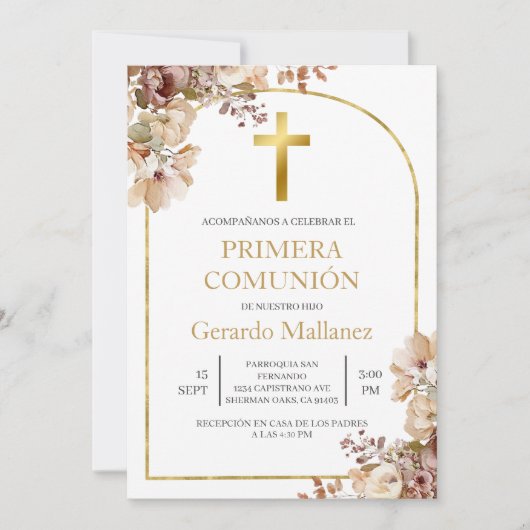Invitación para primera comunión kaart (Voorkant)