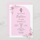 Invitación Pink Baptism Invitation (Devant / Derrière)