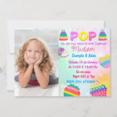 Invitación Pop It Niña Kaart (Voorkant)