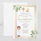 Invitación primera Comunión niño Kaart (Voorkant / Achterkant)