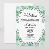 Invitación Quinceaña Kaart (Voorkant / Achterkant)