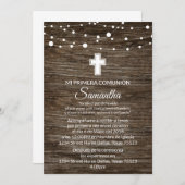 INVITACION RUSTICA DE PRIMERA COMUNION KAART (Voorkant / Achterkant)