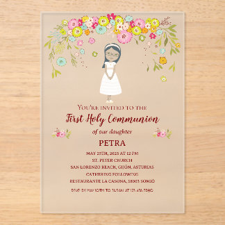 Invitación sobre acrílico PETRA Primera Comunión Acryl Uitnodigingen