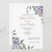 Invitación Spanish Baptism Boy invitation (Devant / Derrière)