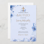 Invitación Spanish Baptism Boy invitation  Kaart (Voorkant / Achterkant)