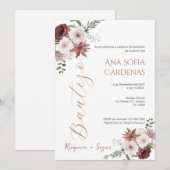 Invitación Spanish Baptism Girl invitation pink (Devant / Derrière)