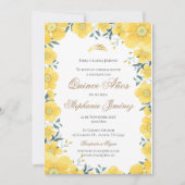 Invitación Spanish Quinceanera yellow floral invit Kaart (Voorkant)