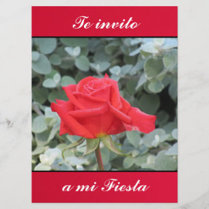 Invitación - Te invito a mi Fiesta - La Rosa Roja Kaart