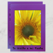 Invitación - Te uitnodiging a mi Fiesta - Girasol (Voorkant / Achterkant)