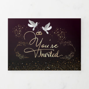 Invitación tríptica para boda personalizada drieluik uitnodiging