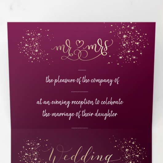 Invitación tríptica para boda personalizada drieluik uitnodiging (Binnenzijde eerst)