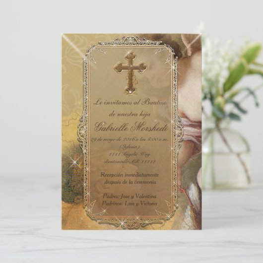 invitaciones de bautizo, Invitations Baptême (Debout devant)