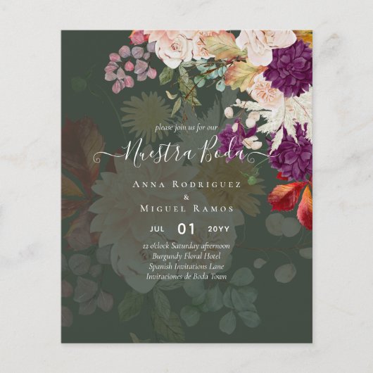 Invitaciones de Boda, BUDGET voor Spaanse bruiloft Flyer (Voorkant)
