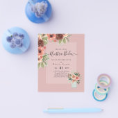 Invitaciones de Boda Roze Bloemen Bruiloft BUDGET Flyer (Enkel)
