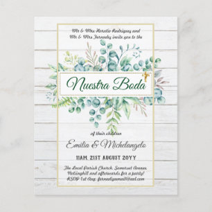 Invitaciones de Boda, Spain Wedding GREENERY Flyer