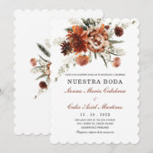 Invitaciones de Boda Terracota Elegantes Kaart (Voorkant / Achterkant)