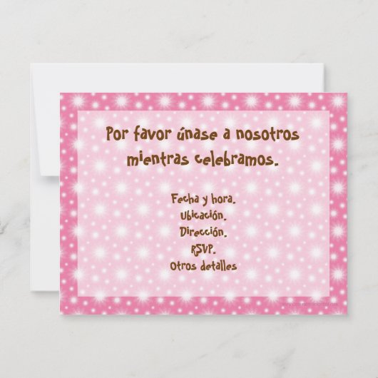 Invitaciones de cumpleaños, Fiesta de Rosa cupcake Kaart (Achterkant)