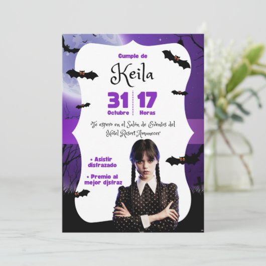 Invitaciones Digitales para cumpleaños Feestdagenkaart (Staand voorkant)