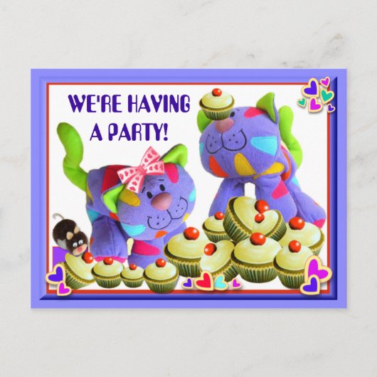 INVITATIE CUPCAKES ~ Briefkaart (Voorkant)