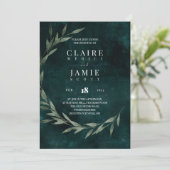INVITATIE - KLASSIEKE 'GROENE RUSTIC' SAVE THE DATE (Staand voorkant)