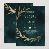 INVITATIE - KLASSIEKE 'GROENE RUSTIC' SAVE THE DATE (Voorkant / Achterkant)