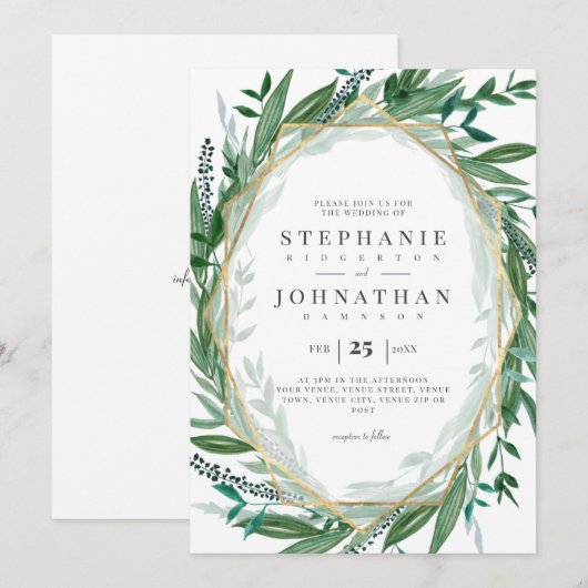 INVITATIE - KLASSIEKE vintage Save The Date (Voorkant / Achterkant)