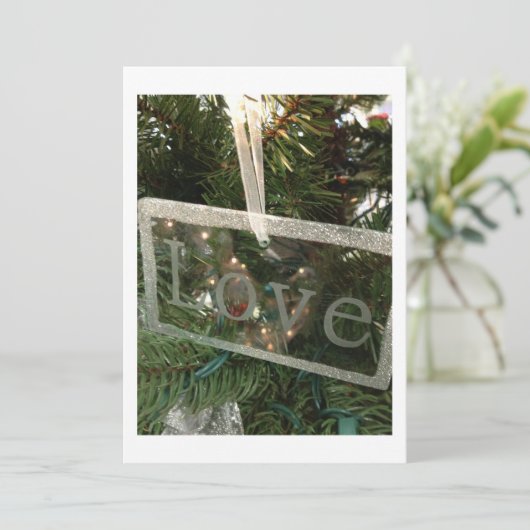 INVITATIE "LOVE" CHRISTMAS PARTIJ KAART (Staand voorkant)