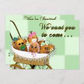 INVITATIE - MULTIDOELEINDE - POTATOSPUDS VOOR BABY KAART (Voorkant / Achterkant)