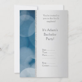 INVITATIE NIEUW OP Blauwe zilveren BACHELOR PARTIJ Kaart