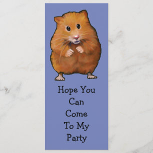 INVITATIE PARTIJEN HAMSTER: Oorspronkelijke illust Kaart