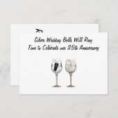 INVITATIE "SILVER WEDDING BELLS" KAART (Voorkant / Achterkant)